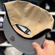 New Era Los Angeles Dodgers 'Upside Down Logo' Khaki 9FIFTY Adjustable Snapback Hat - Product Image