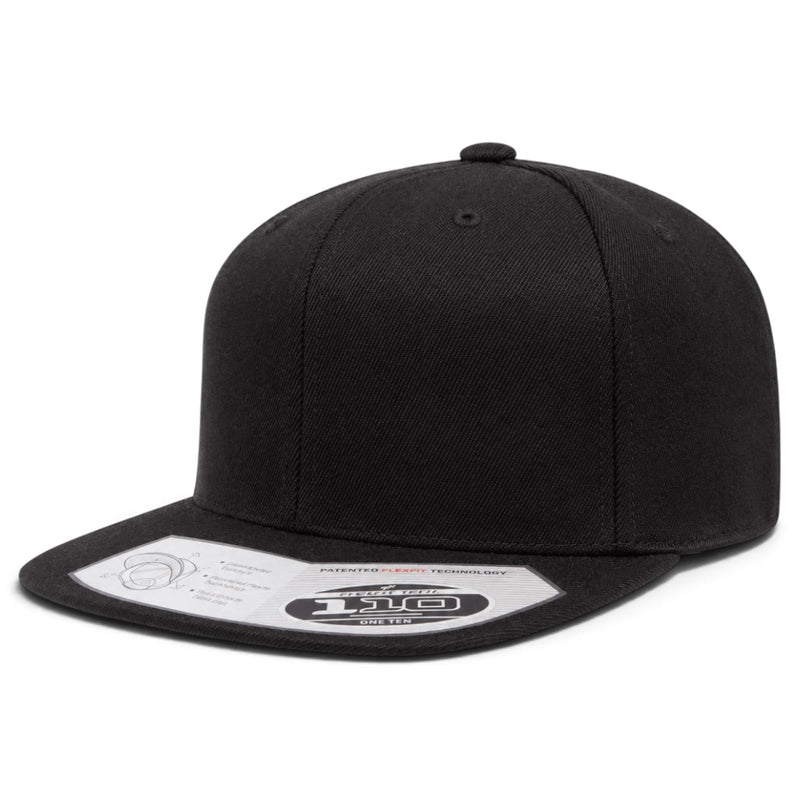 Flexfit 110 Premium Blank Adjustable Snapback Hat - Black - Product Image