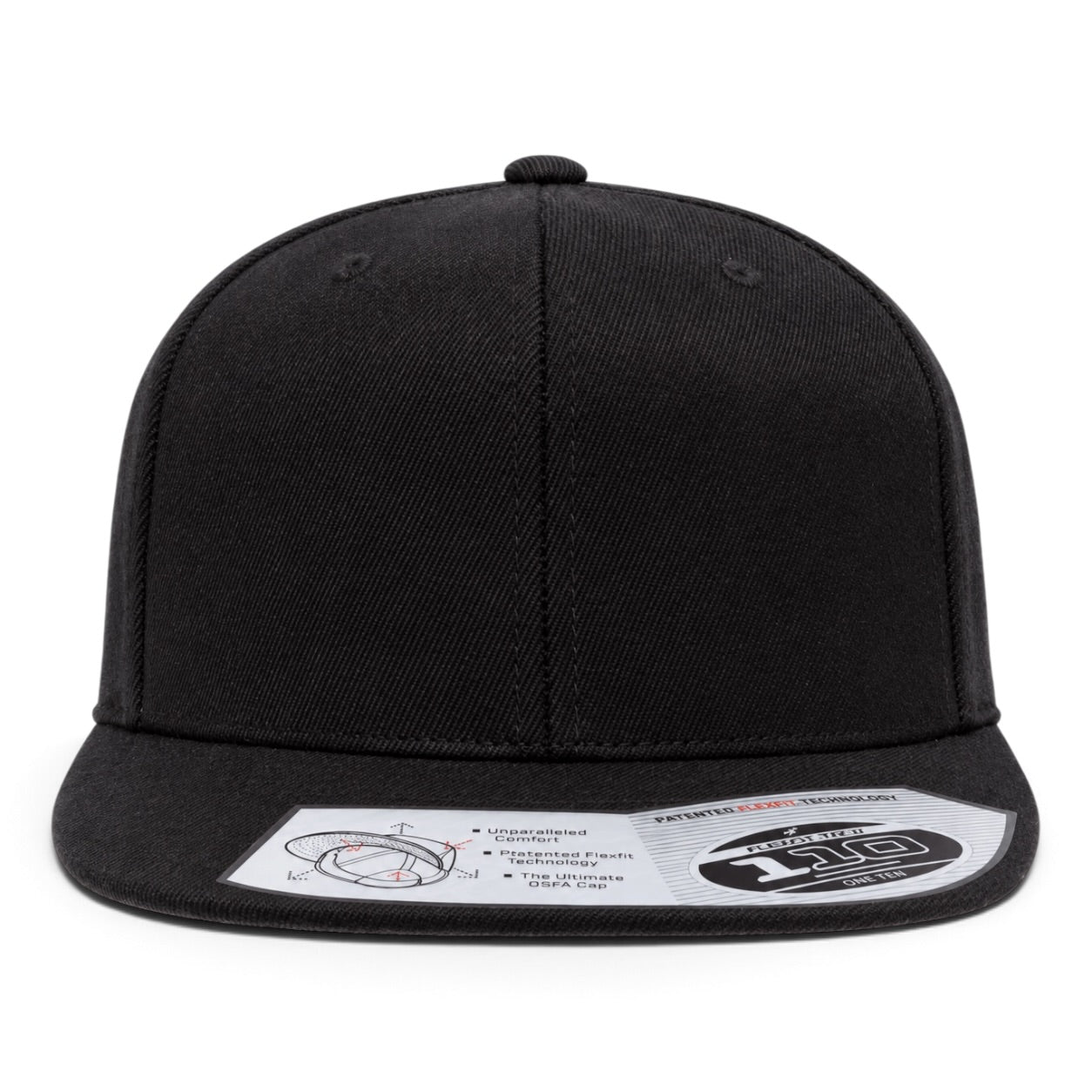 Flexfit 110 Premium Blank Adjustable Snapback Hat - Black