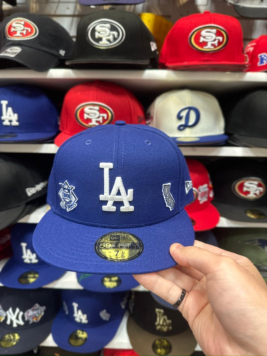 LA Dodgers MLB Celebratory Patches | New Era 59FIFTY Sized Cap | Blue