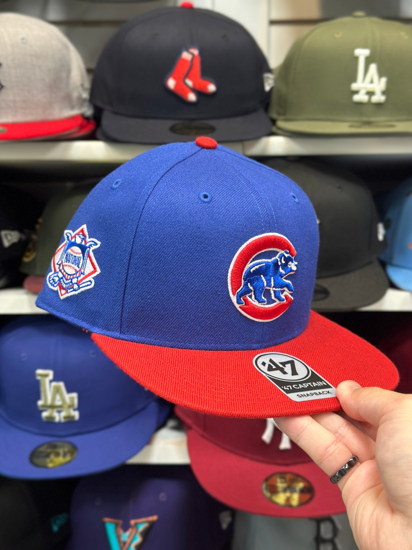 Chicago Cubs MLB National Patch | '47 Brand Captain Snapback | Blue/Red