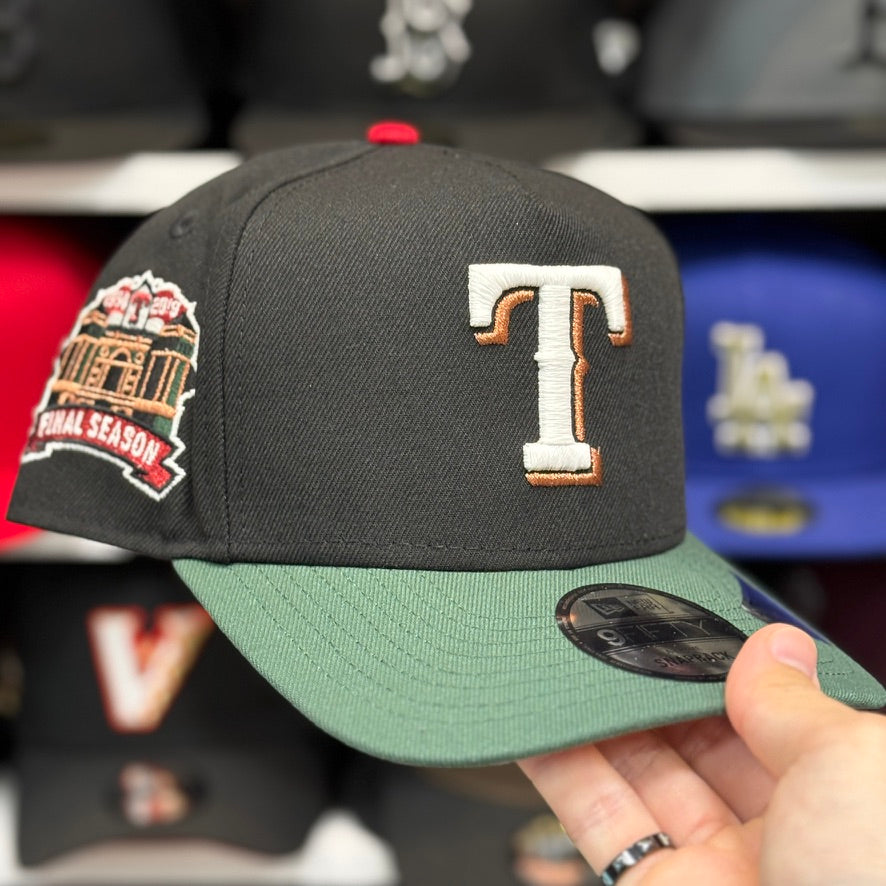 New Era Texas Rangers '1994 2019 Final Season' A-Frame Black/Green 9FIFTY Snapback - Product Image