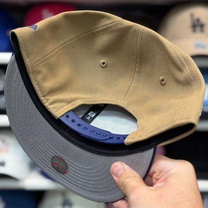 New Era Los Angeles Dodgers 'Large Kanji Script' Tan/Blue 9FIFTY Snapback - Product Image