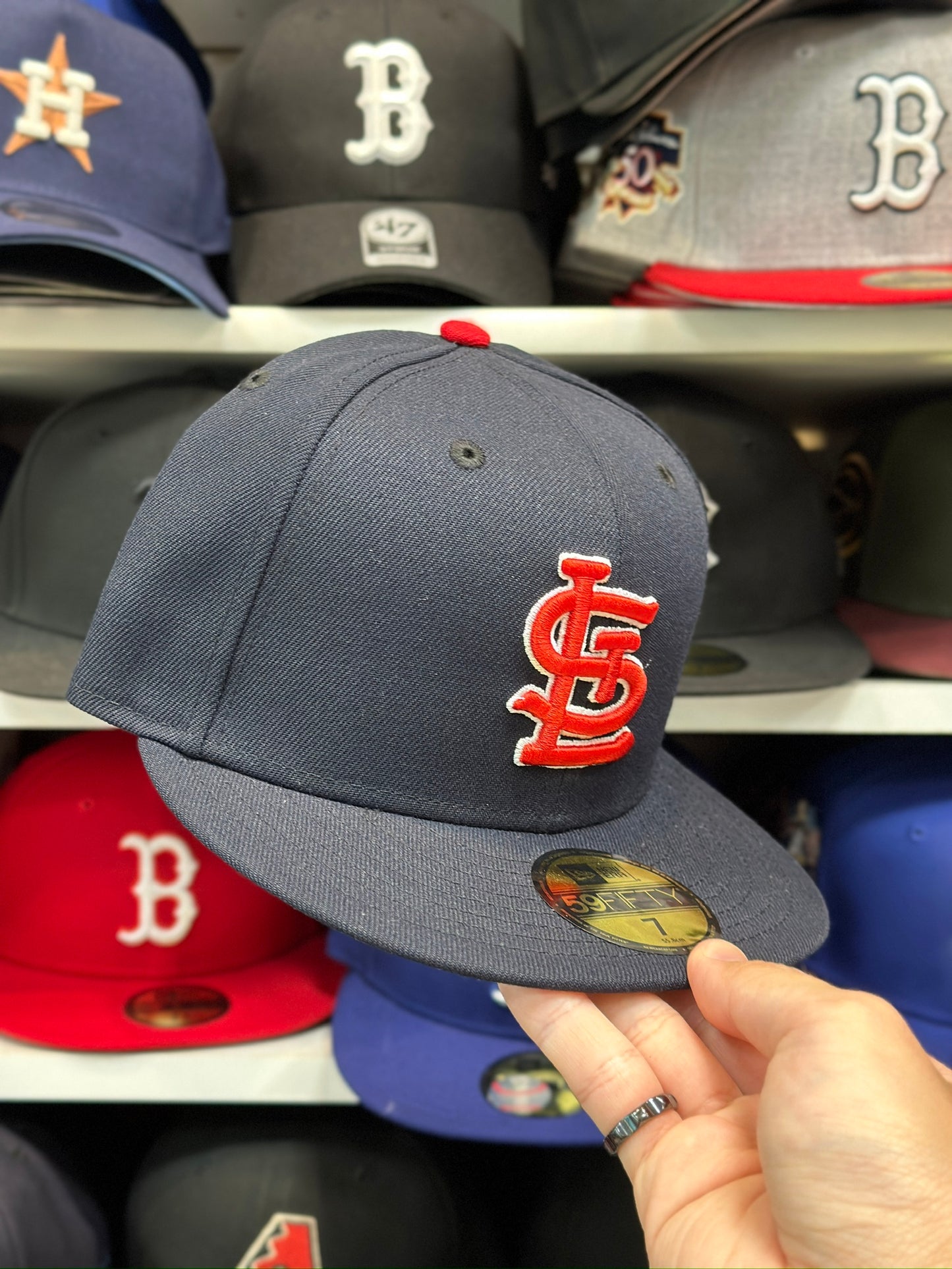 St. Louis Cardinals MLB Fitted Hat | Classic New Era 59FIFTY Sized Cap | Navy