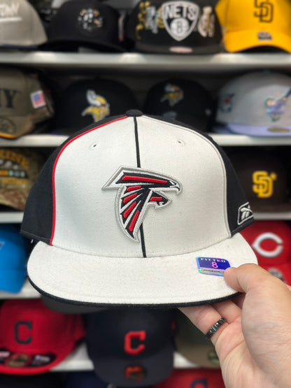 Atlanta Falcons NBA Fitted Hat | Vintage Reebok | White/Black Size 8