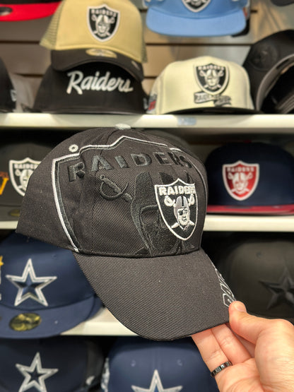 Oakland Raiders NFL | Vintage Ball Cap, Velcro Strap | Black