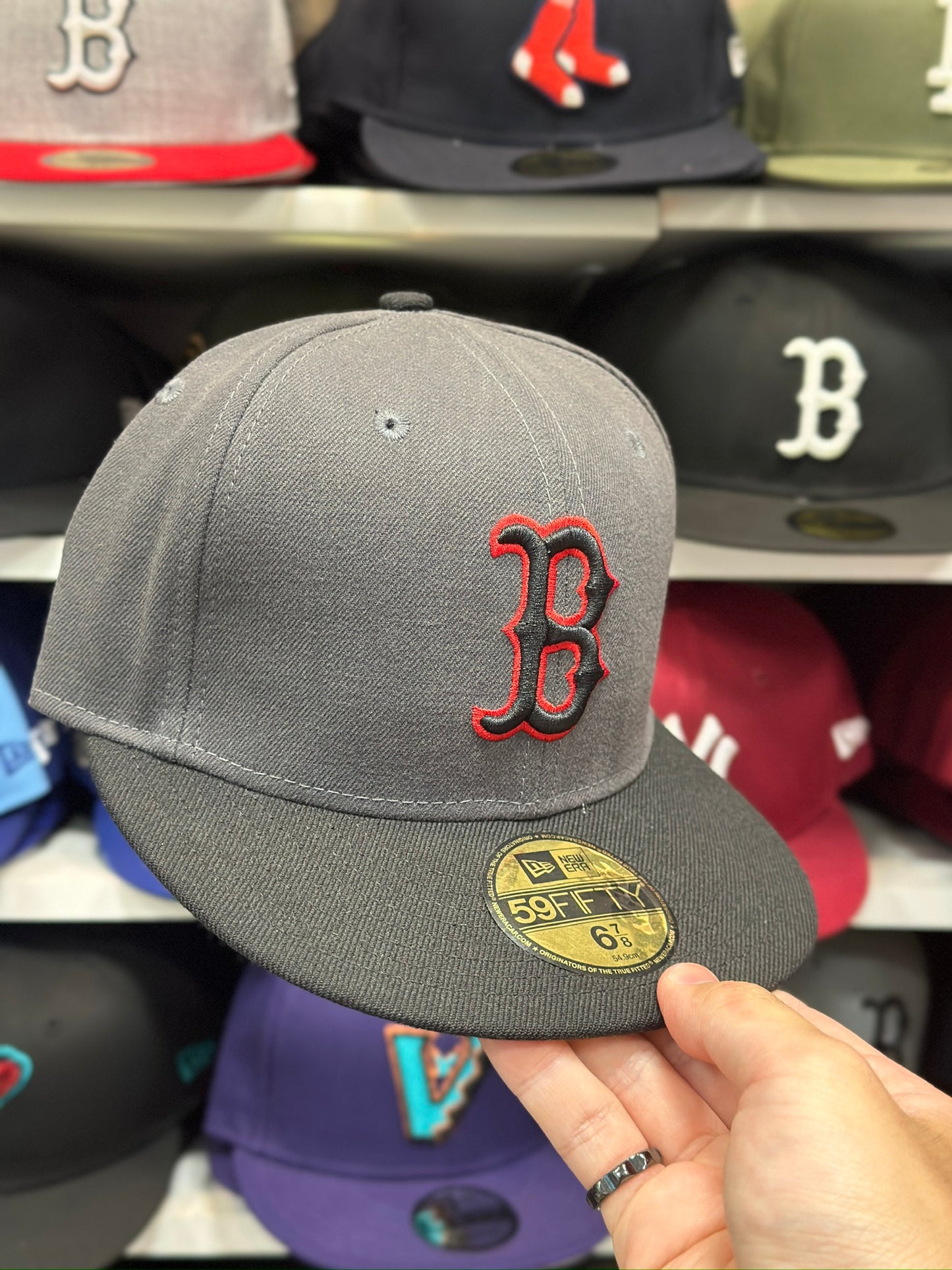 Boston Red Sox MLB Vintage Cap | New Era 59FIFTY Fitted Cap | Dark Gray/Black