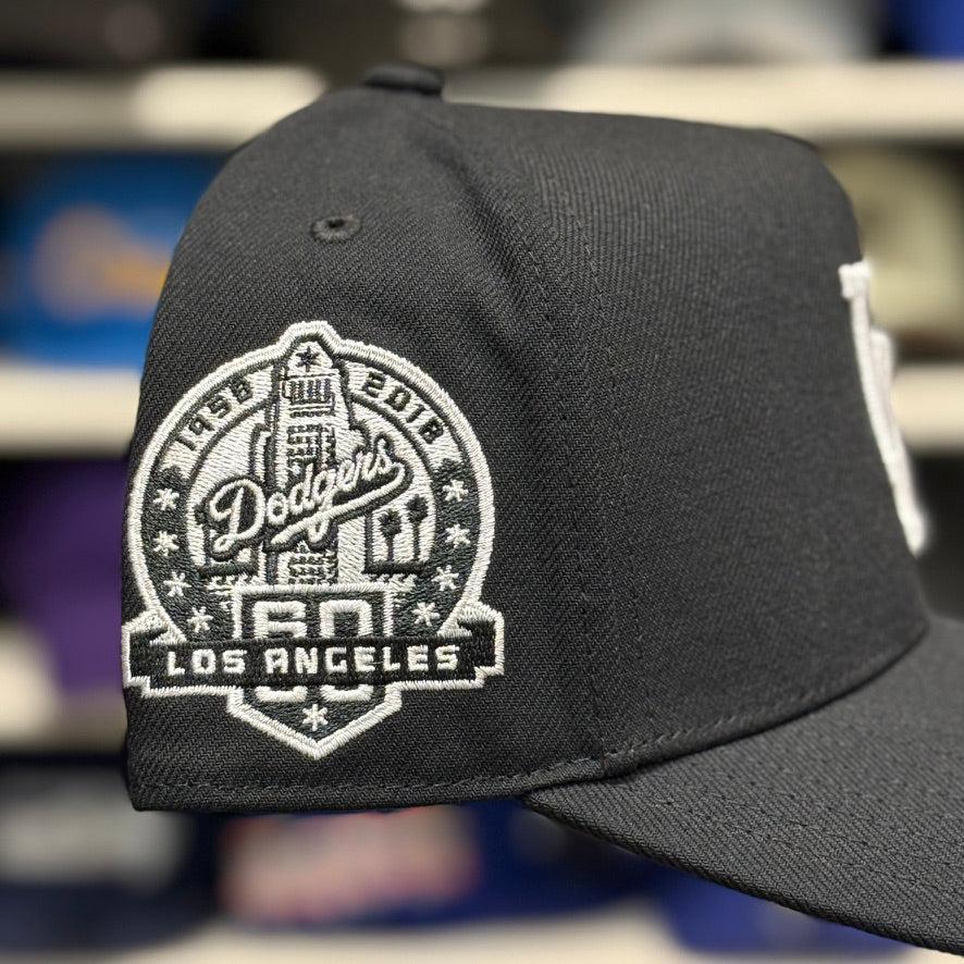 Los Angeles Dodgers '60th Anniversary' Black A-Frame Mitchell & Ness Snapback - Product Image