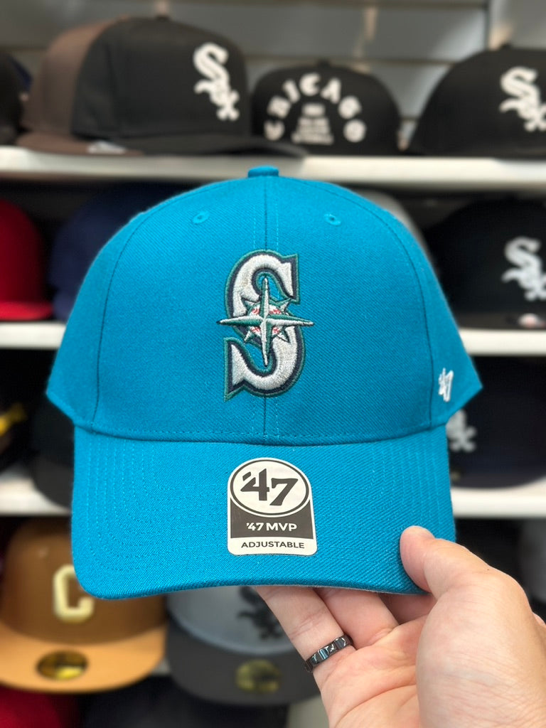 Seattle Mariners MLB Ball Cap | '47 Brand MVP Adjustable Curve Cap | Color Options