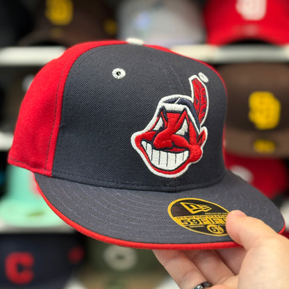 New Era Cleveland Indians Vintage Red/Navy 59FIFTY Fitted Hat - Product Image