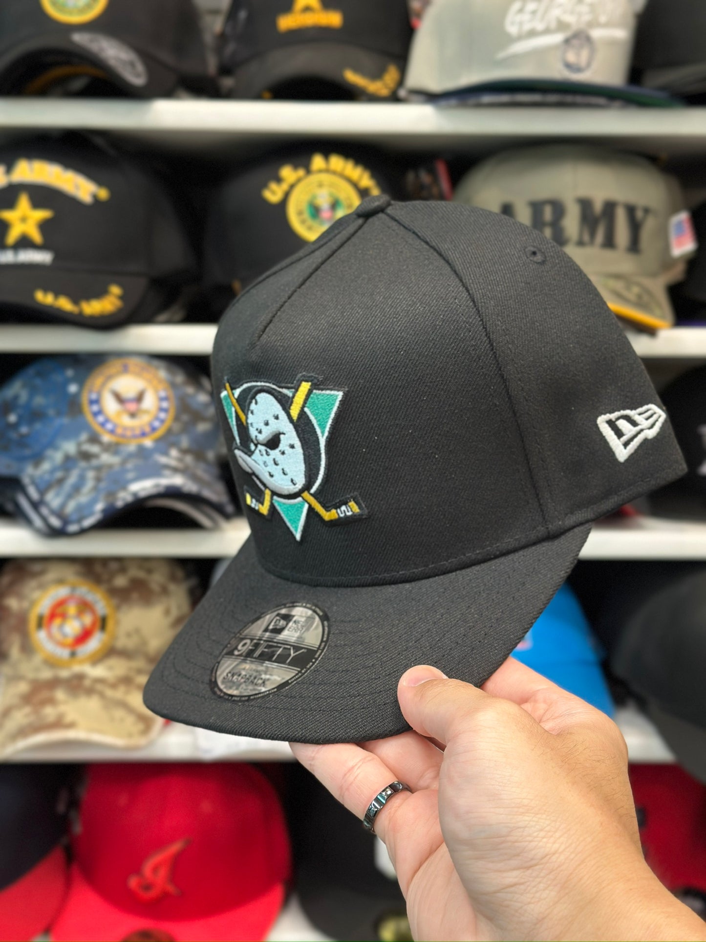 Anaheim Ducks NHL A-Frame Cap | New Era 9FIFTY Adjustable Snapback | Black