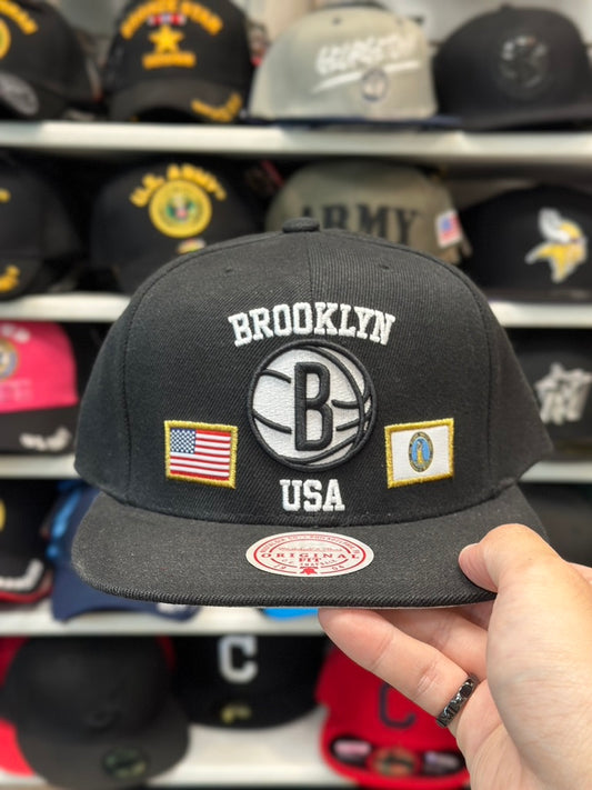 Brooklyn Nets NBA Snapback | Mitchell & Ness Original Fit Adjustable Cap | Black