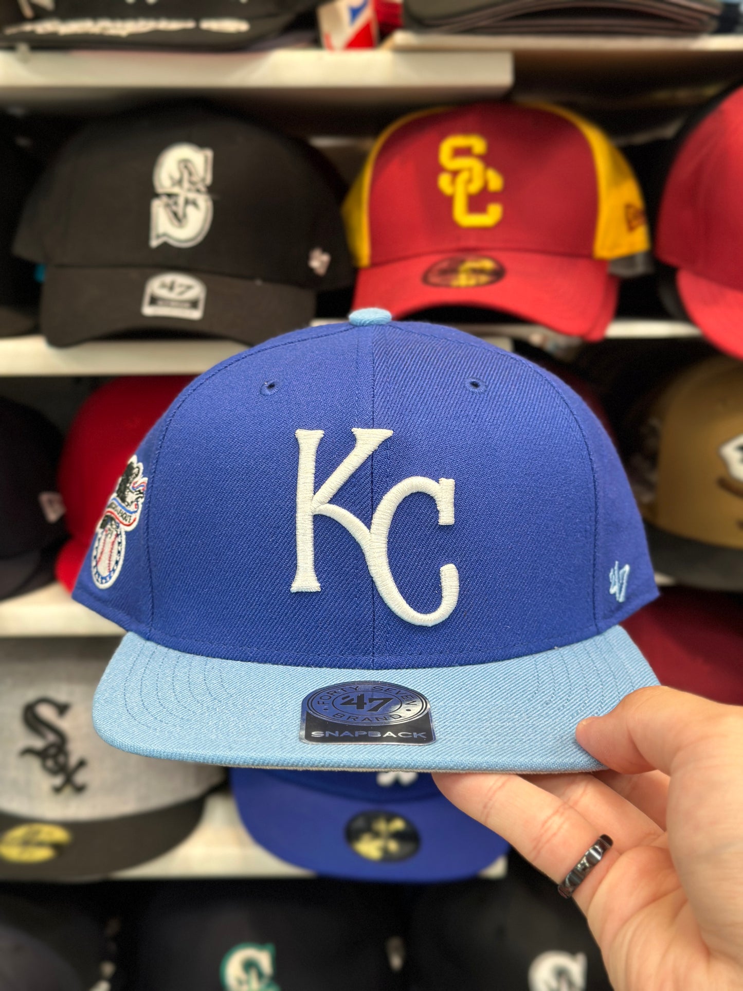 Kansas City Royals MLB Snapback | '47 Brand Captain Adjustable Cap | Blue/Light Blue