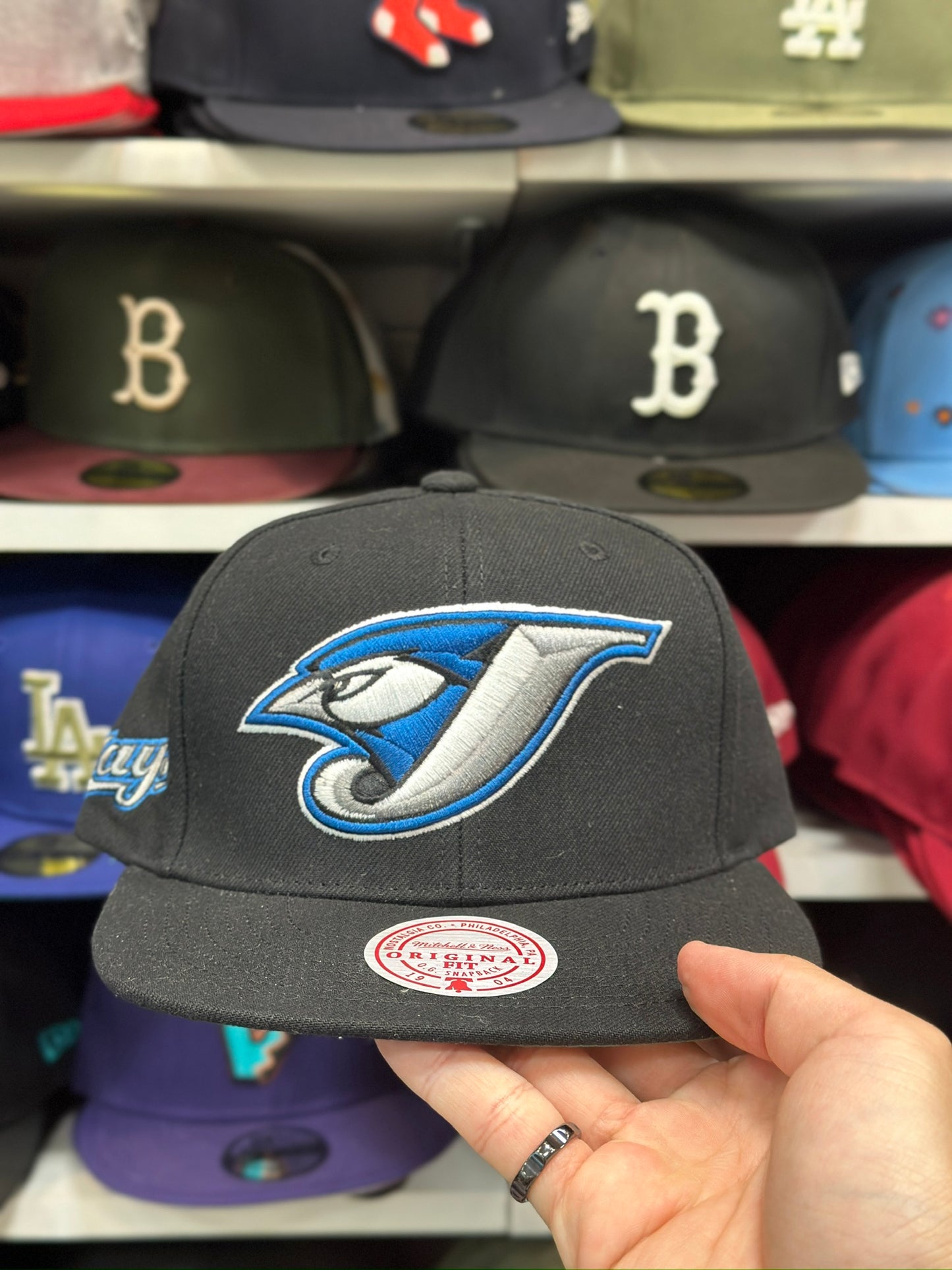 Toronto Blue Jays MLB Snapback | Mitchell & Ness Original Fit Adjustable Hat | Black