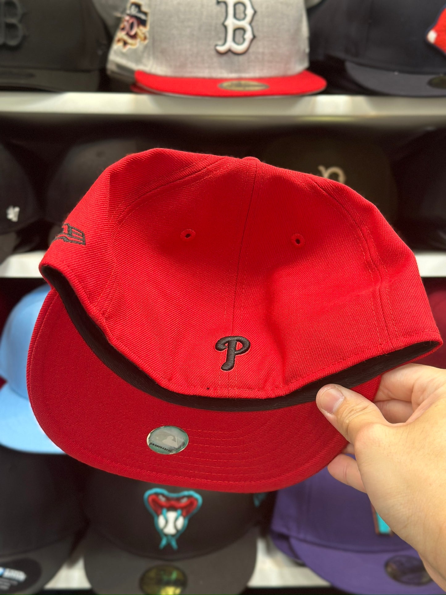 Philadelphia Phillies MLB Vintage MLB Logo | New Era 59FIFTY Fitted Cap | Red