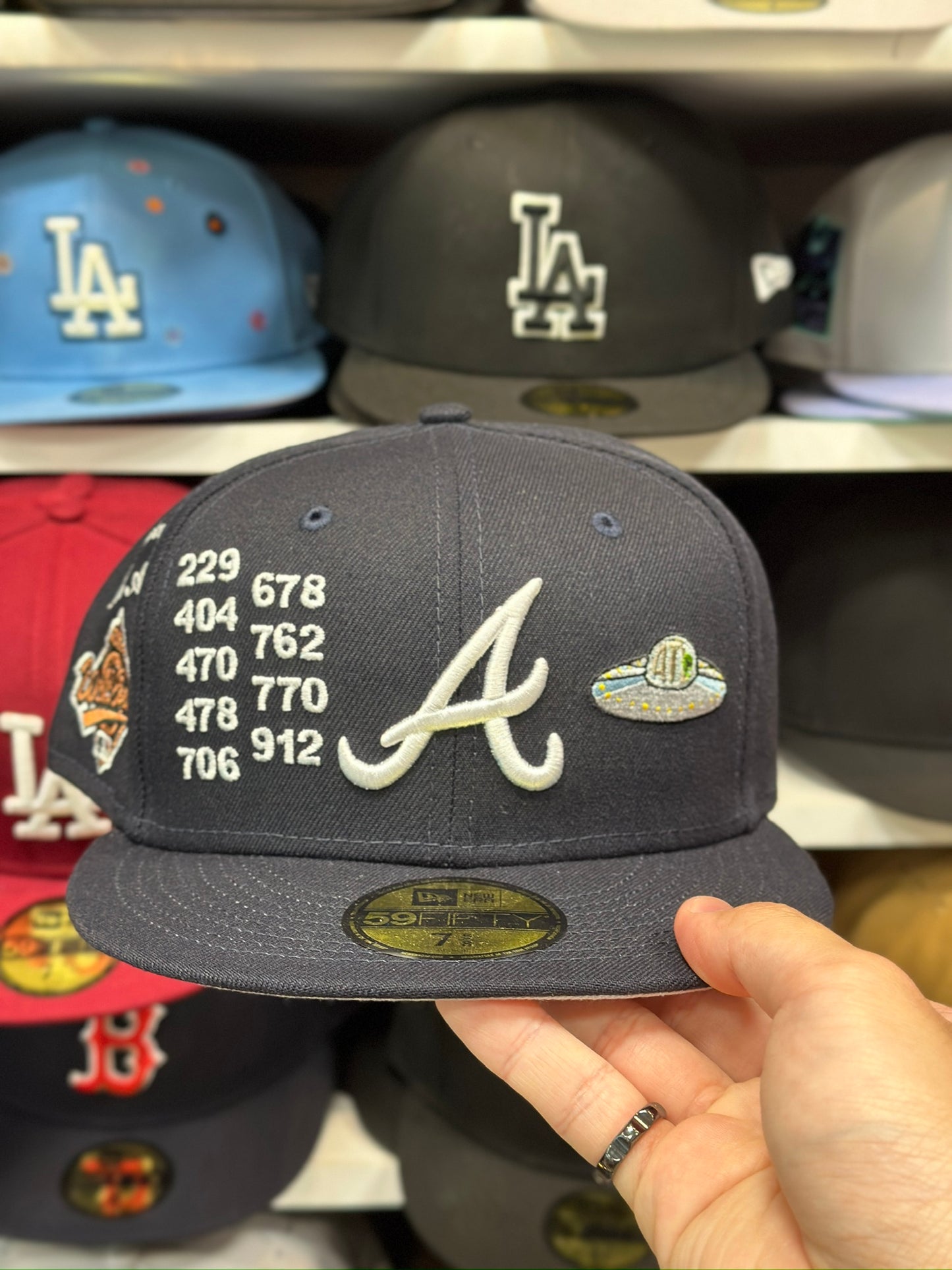 Atlanta Braves MLB Themed Patches | New Era 59FIFTY Fitted Cap | Navy