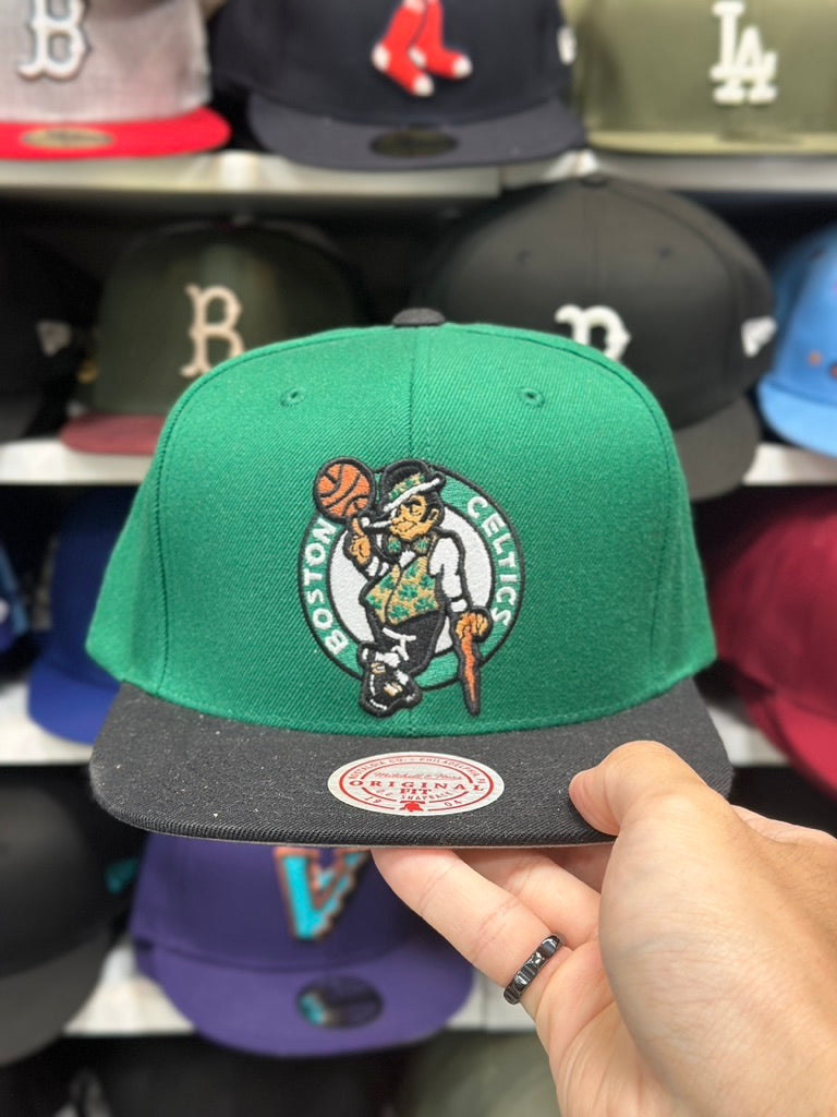 Boston Celtics NBA Snapback | Vintage Mitchell & Ness Original Fit Adjustable Hat | Green/Black