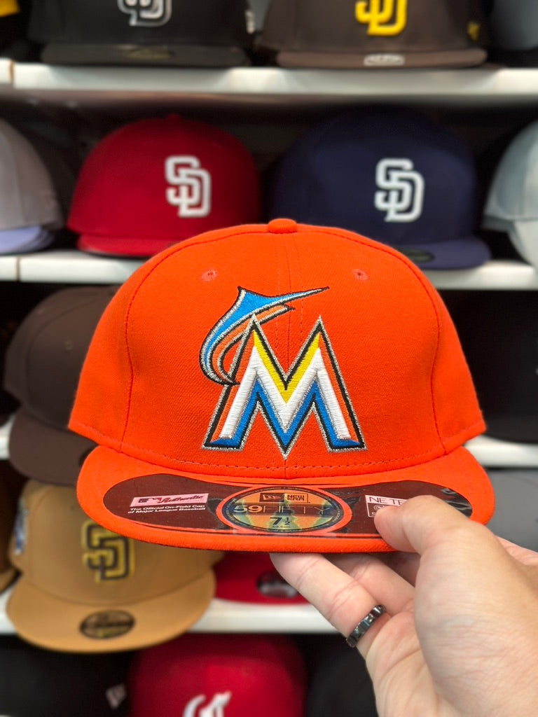 Miami Marlins MLB Fitted Hat | New Era 59FIFTY Sized Cap | Orange