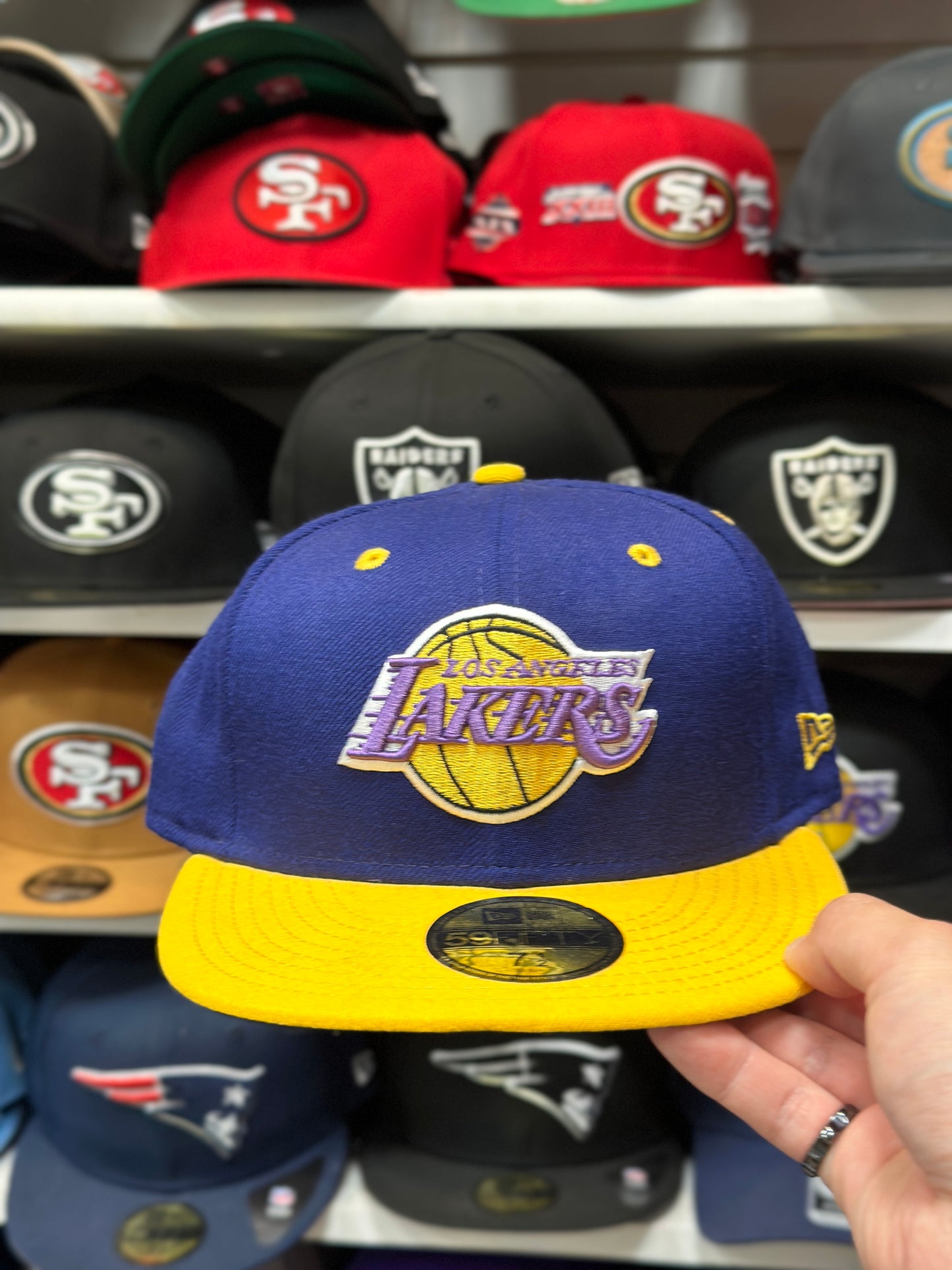 LA Lakers NBA Fitted Cap| Vintage New Era 59FIFTY Sized Cap | Purple/Yellow