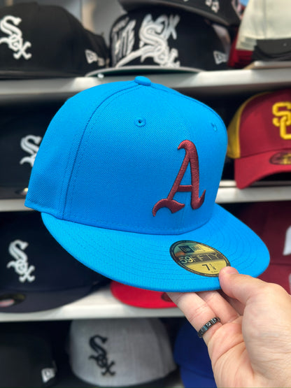 Oakland Athletics MLB Fitted Hat | New Era 59FIFTY Sized Cap | Blue