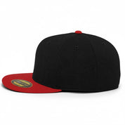 Flexfit 210 Premium Blank Stretch Fitted Hat - Black/Red