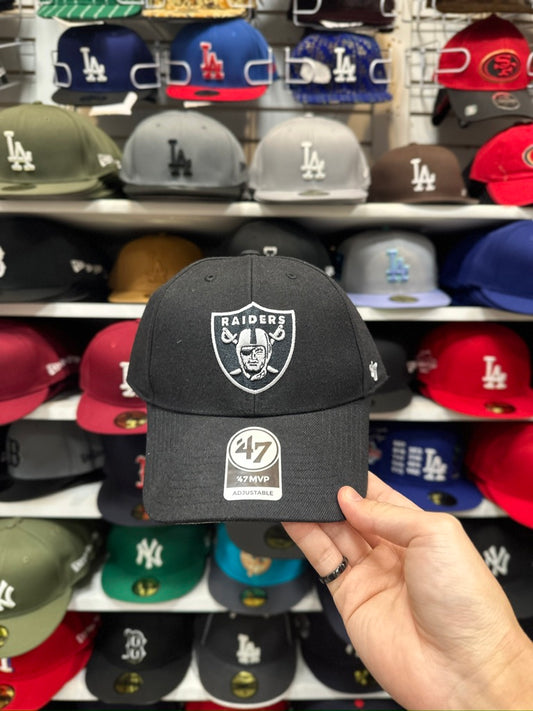 Las Vegas Raiders NFL Ball Cap | '47 Brand MVP Adjustable Curve Cap | Color Options