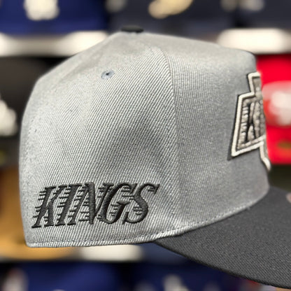 Los Angeles Kings Grey/Black A-Frame Mitchell & Ness Snapback - Product Image