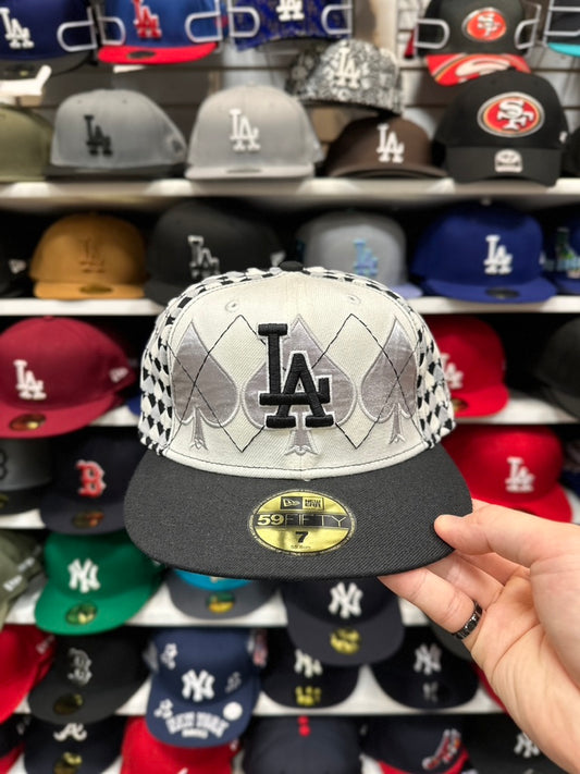 LA Dodgers MLB Vintage Spades | New Era 59FIFTY Fitted Cap | White/Black