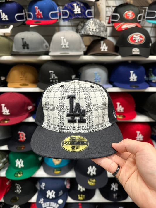 LA Dodgers MLB Vintage Plaided | New Era 59FIFTY Fitted Cap | White/Black