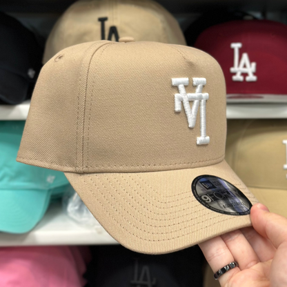 LA Dodgers Upside Down Reversible A-Frame Snapback | New Era 9FORTY | Tan