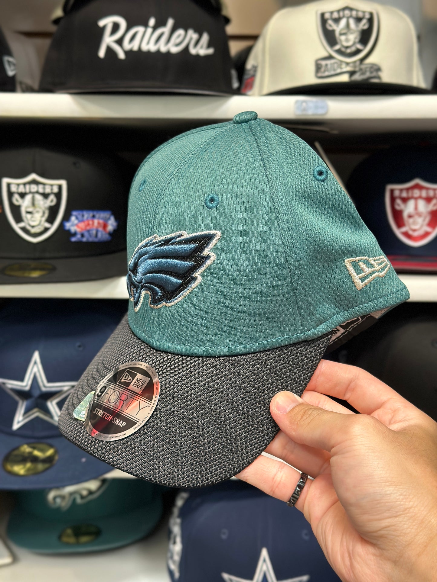 Philadelphia Eagles NFL Super Bowl | New Era 9FORTY Stretch Snap Ball Cap | Green/Black