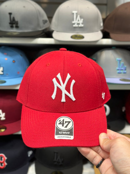 New York Yankees MLB Ball Cap | '47 Brand MVP Adjustable Curve Cap | Color Options