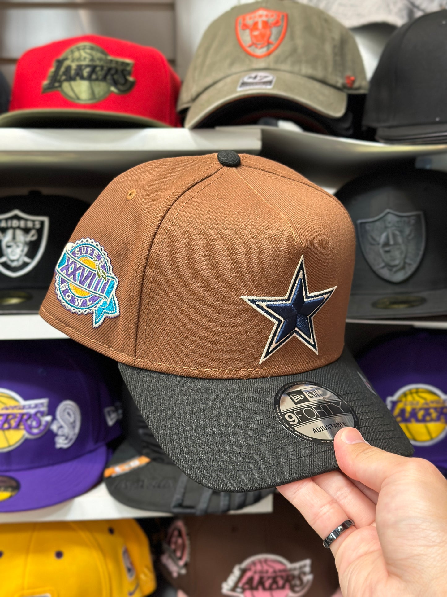 Dallas Cowboys NFL Super Bowl A-Frame Snapback | New Era 9FORTY Adjustable Snap | Brown/Black