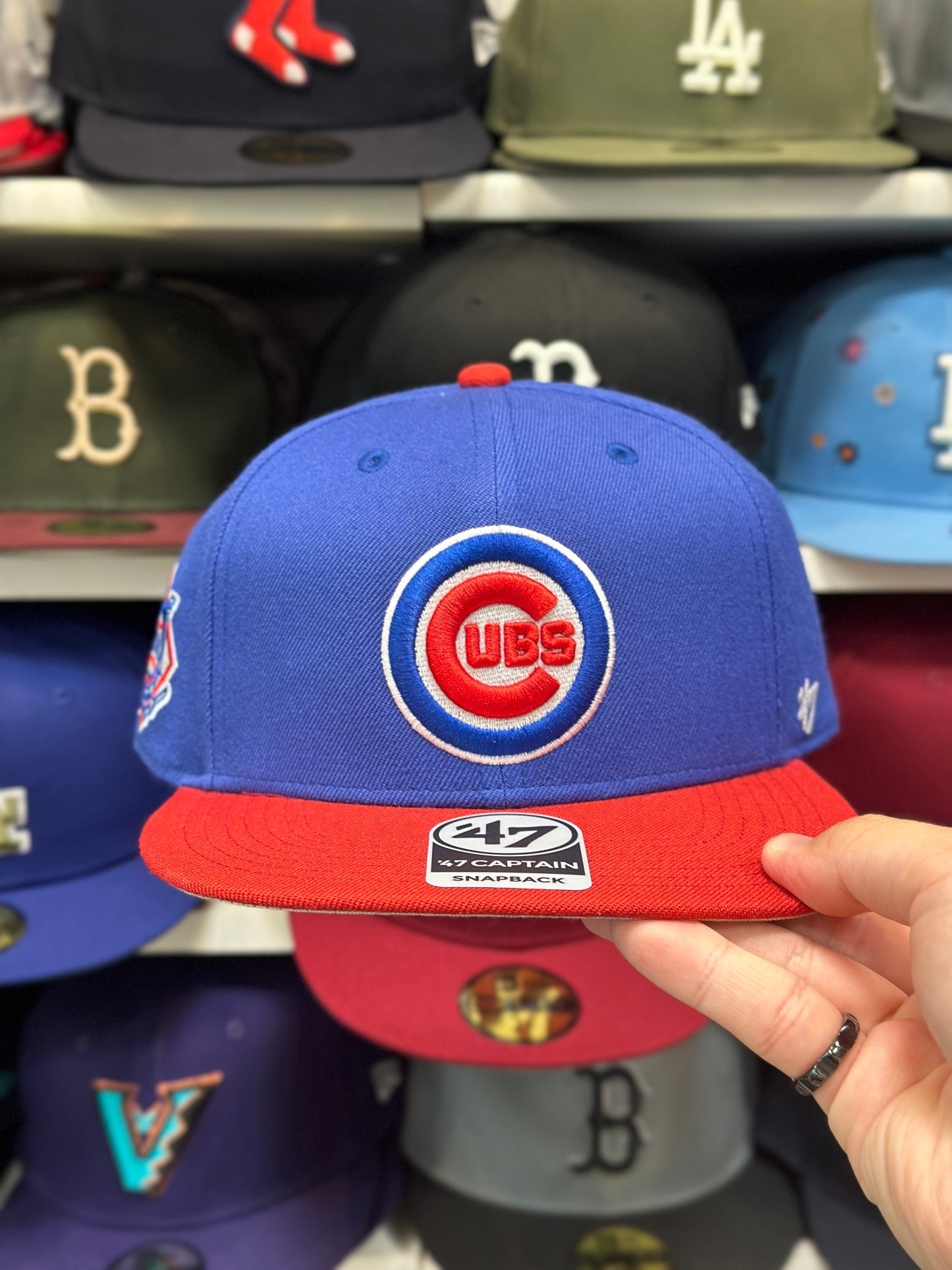 Chicago Cubs MLB National Patch | '47 Brand Captain Snapback | Blue/Red