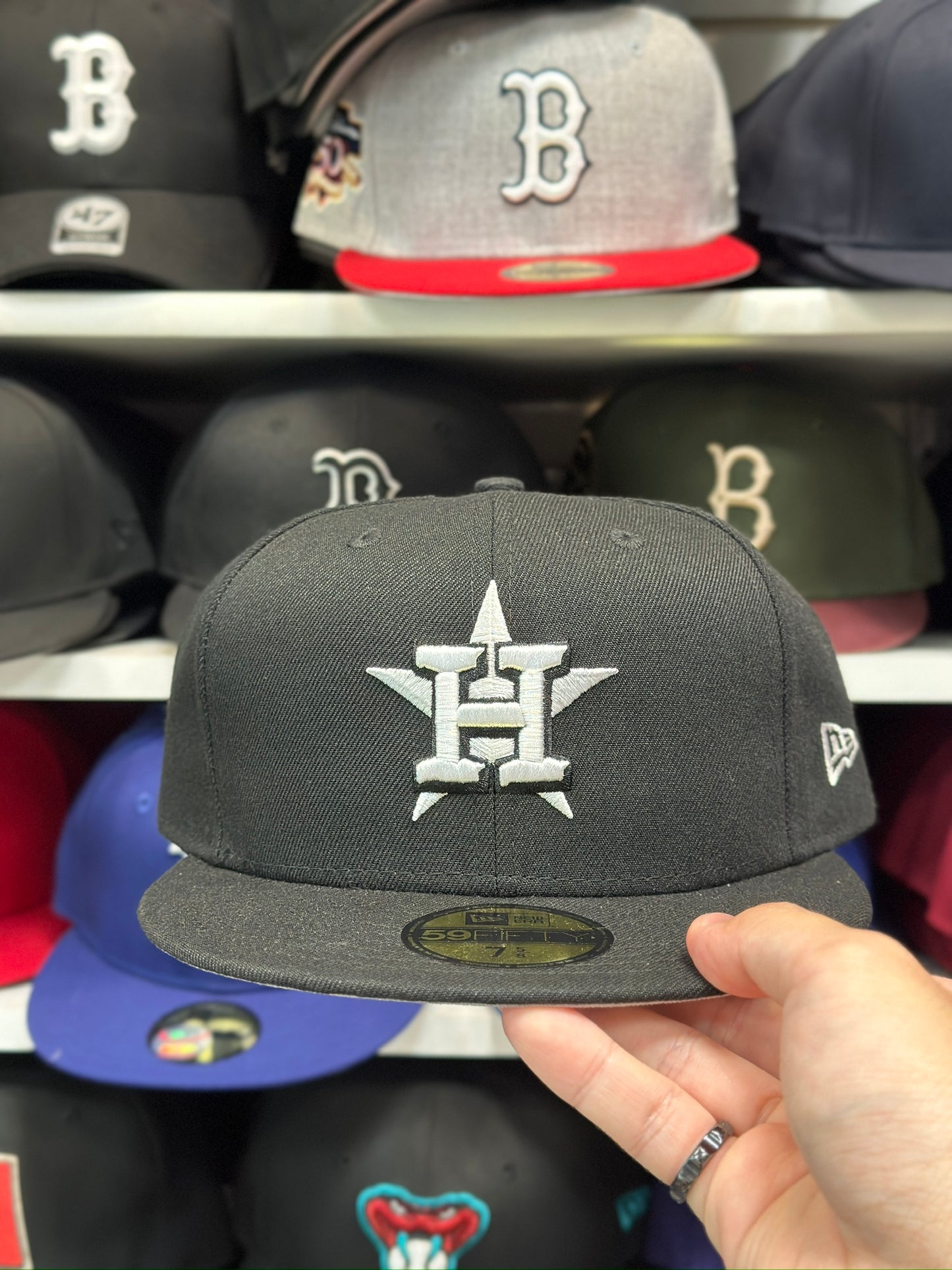 Houston Astros MLB Fitted Cap | New Era 59FIFTY Sized Hat | Black