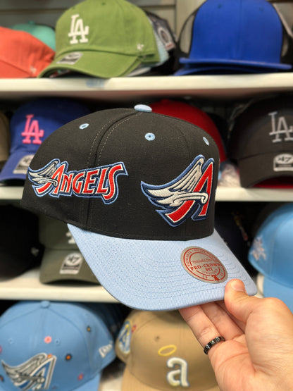 LA Angels MLB Snapback | Mitchell & Ness Pro Crown Adjustable Hat | Navy/Light Blue