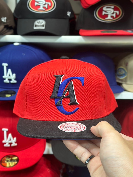 LA Clippers NBA Snapback | Mitchell & Ness Original Fit Adjustable Hat | Red/Black