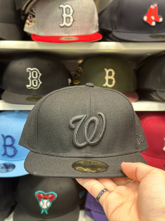 Washington Nationals MLB Fitted Hat | New Era 59FIFTY Sized Cap | Black