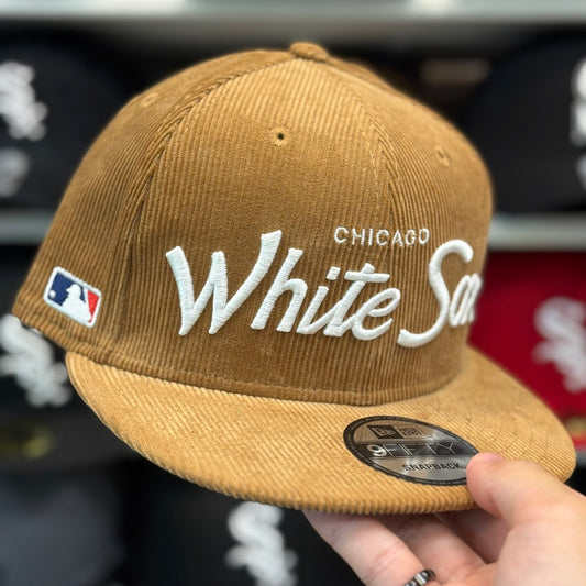 New Era Chicago White Sox 'Script Logo' 9FIFTY Snapback Tan Corduroy