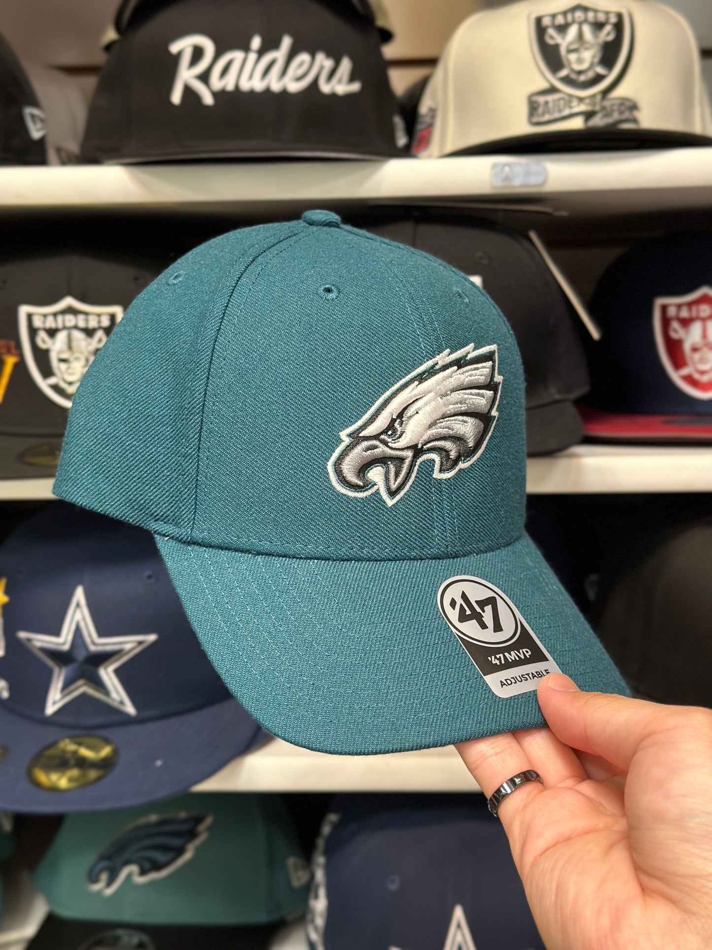 Philadelphia Eagles NFL Ball Cap | '47 Brand MVP Adjustable Curve Cap | Green