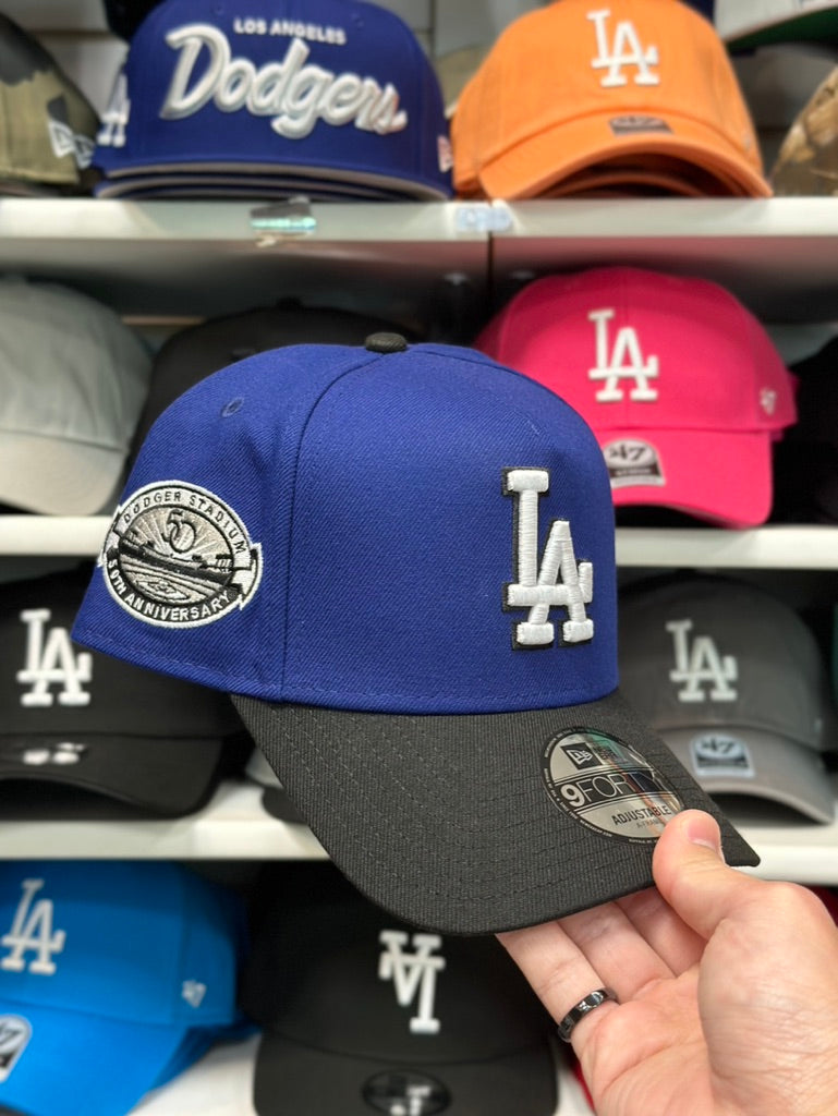 LA Dodgers MLB '50th Anniversary' A-Frame Snapback | New Era 9FORTY Snapback | Blue/Black