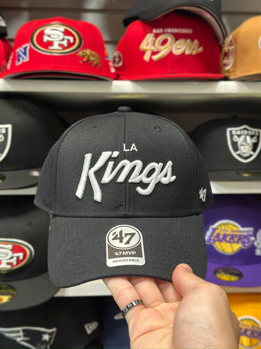 LA Kings NHL Ball Cap | '47 Brand MVP Adjustable Curve Cap | Black