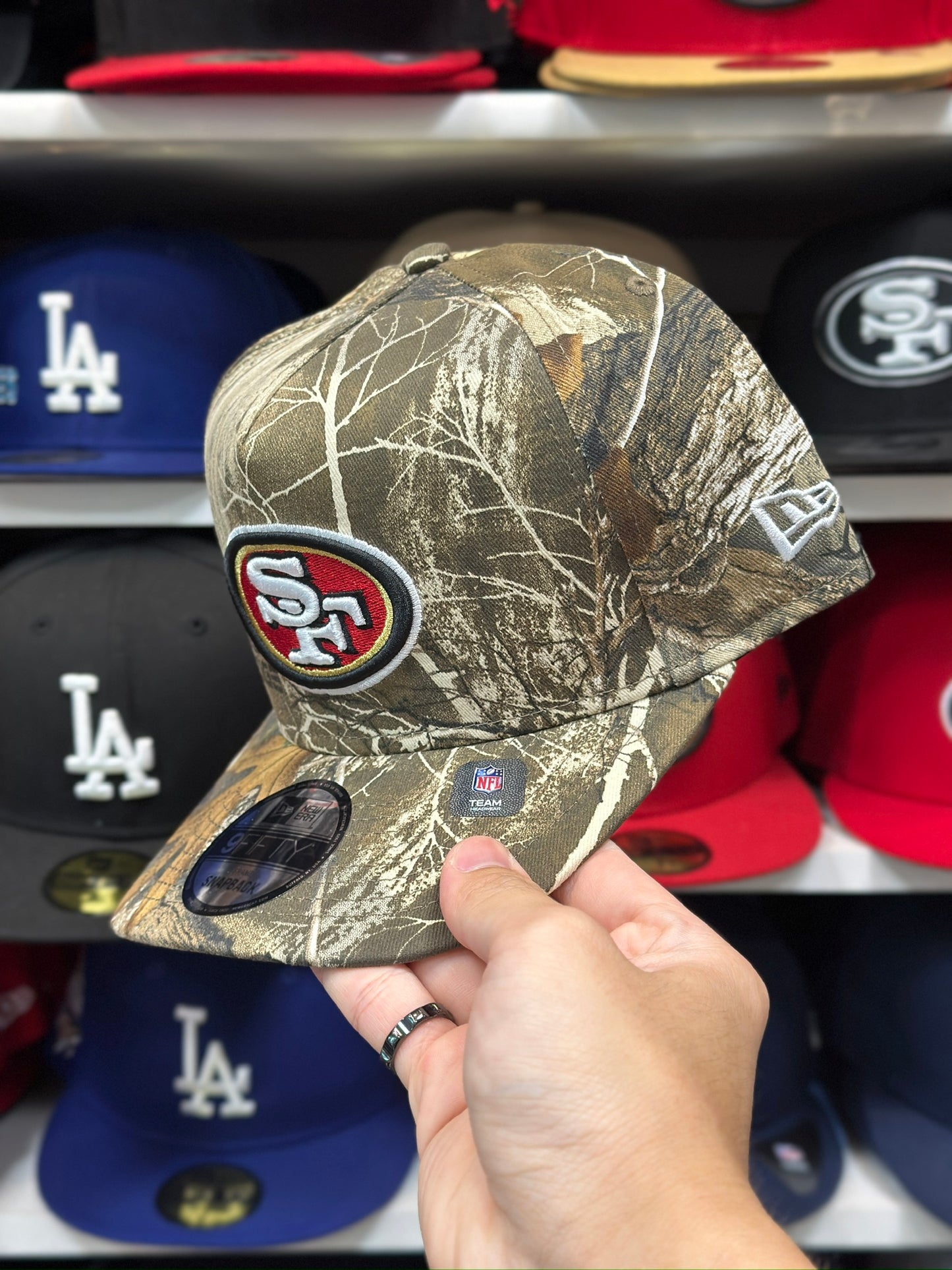 San Fransisco 49ers Outdoors A-Frame Cap | New Era 9FIFTY Adjustable Snapback | Camouflage