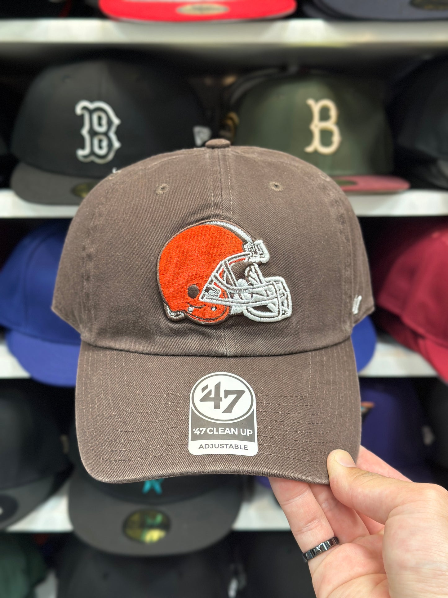 Cleveland Browns NFL Dad Cap | '47 Brand Clean Up Adjustable Curve Hat | Brown