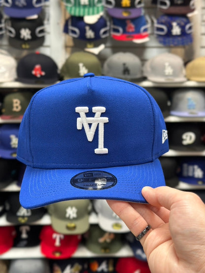 LA Dodgers 'Upside Down Reverse Logo' A-Frame Cap | New Era 9FIFTY Adjustable Snapback | Blue