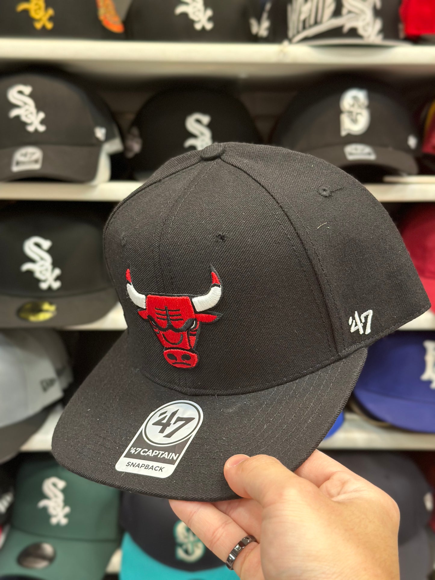 Chicago Bulls NBA Snapback | '47 Brand Captain Adjustable | Black