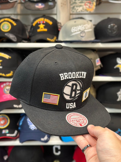 Brooklyn Nets NBA Snapback | Mitchell & Ness Original Fit Adjustable Cap | Black