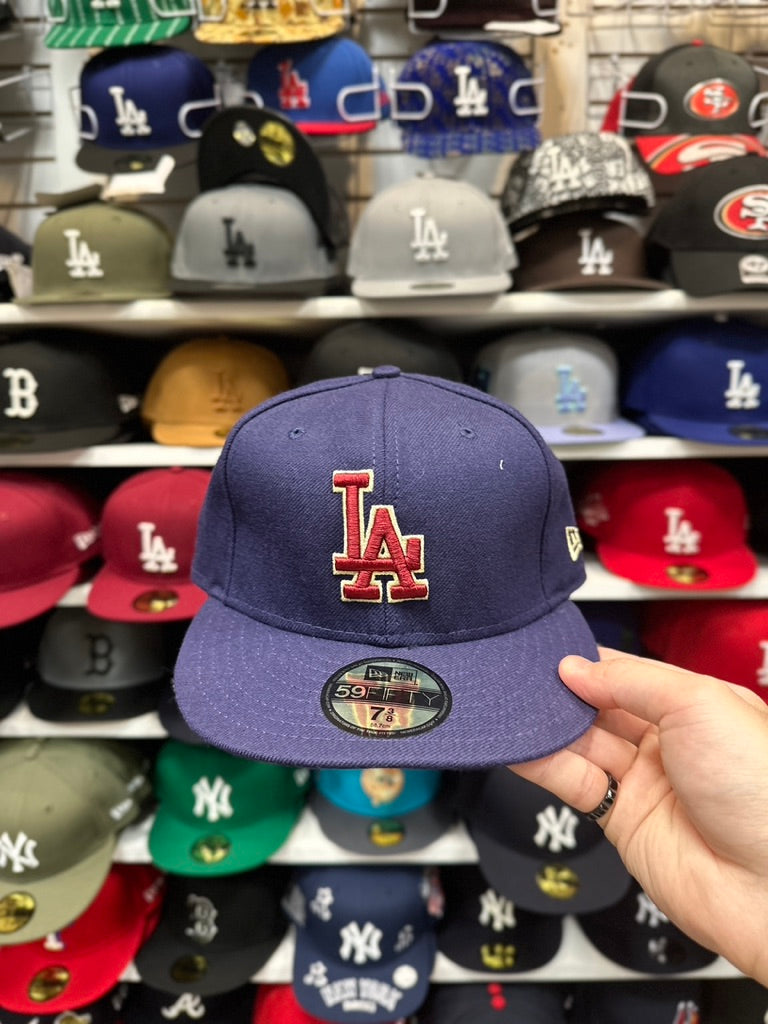 LA Dodgers MLB Vintage Fitted Hat | New Era 59FIFTY Sized Cap | Purple-Blue