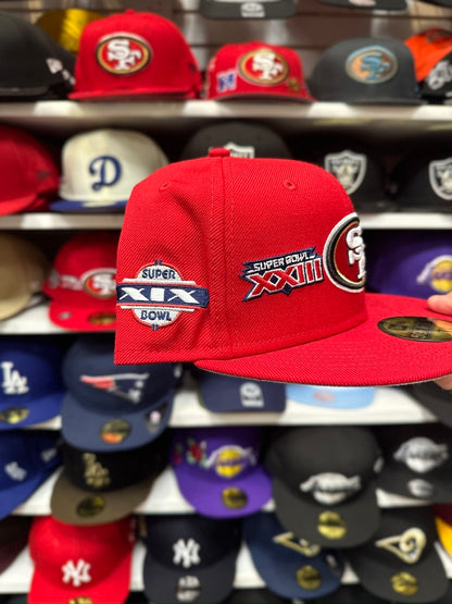 San Francisco 49ers NFL Super Bowl Patches | New Era 59FIFTY Fitted Cap | Red