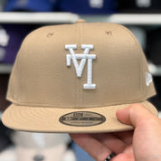 New Era Los Angeles Dodgers 'Upside Down Logo' Khaki 9FIFTY Adjustable Snapback Hat - Product Image